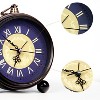 Aoibox Vintage Analog Alarm Clock, Silent Non-Ticking Quartz Desk Clock with Roman Numerals,Table Clock for Bedroom, Living Room,Office,or Gift (Blue) - 4 of 4