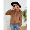 Women's Fleece Jackets Zip-up Jackets Coat Long Sleeve Jacket with Pockets - 4 of 4