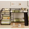 GDFStudio Hobson 4-Person L-Shaped Bunk Bed with Slide, 113", Modern Design – Black Finish - 2 of 4