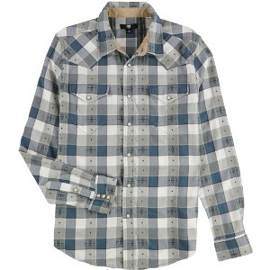 Frye Mens Southwest Motif Woven Plaid Button Up Shirt - 1 of 2