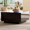 Lirago Square High Gloss LED Coffee Table 16 Color Lights 5mm Frosted Glass Top Modern Living Room Center Table 27 5x27 5 Inches Black Remote Control - 2 of 4