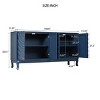 Wavy Door 4-Door Sideboard Cabinet with Arched Groove Panels and Adjustable Shelves for Entryway or Living Room-The Pop Home - 4 of 4