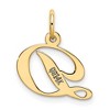 Black Bow Jewelry 14k Yellow Gold Ella Collection Small Fancy Script Initial Pendant A-W - 3 of 4