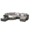 Sapphtopaz Patio Furniture Set Rattan Loveseat Sectional Lounge Couch with Cushions and Ottoman Rectangular Coffee Table for Backyard, Terrace - 4 of 4