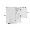 Aoibox White Bathroom Cabinet Wall Mounted Medicine Cabinet with 2 Doors Adjustable Shelves Over Toilet Storage Shelving - 3 of 4
