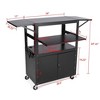 Rolling AV Cart with Locking Cabinet, Laptop Stand, and Drop Leaves, Height Adjustable Mobile Utility Cart - 2 of 4