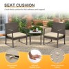 Aoodor 3 Pieces Patio Furniture Set Outdoor Rattan Conversation Bistro Set with Coffee Table for Yard, Garden, Balcony,Backyard - 4 of 4