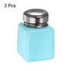 Unique Bargains Plastic Makeup Remover Nail Polish Push Down Alcohol Dispenser Bottles 3 Pcs 4oz Blue - 3 of 4
