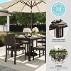 Martha Stewart Bedford 7-Piece Indoor-Outdoor Dining Set with 6 Stackable Dining Chairs and 60" Patio Table with Engineered Wood Top in Rattan Wicker - 4 of 4