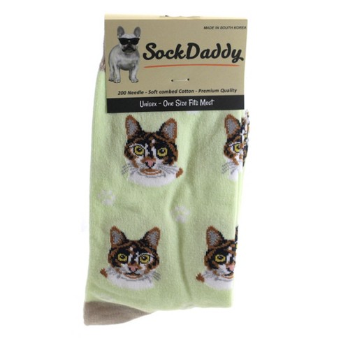 Men's Crazy Cat Dad Bamboo Blend Novelty Crew Sock