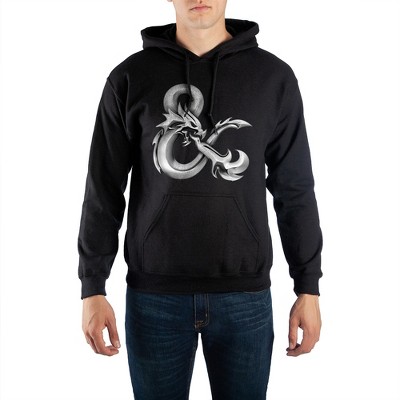 Mens Dungeons and Dragons Graphic Black Hooded Sweatshirt
