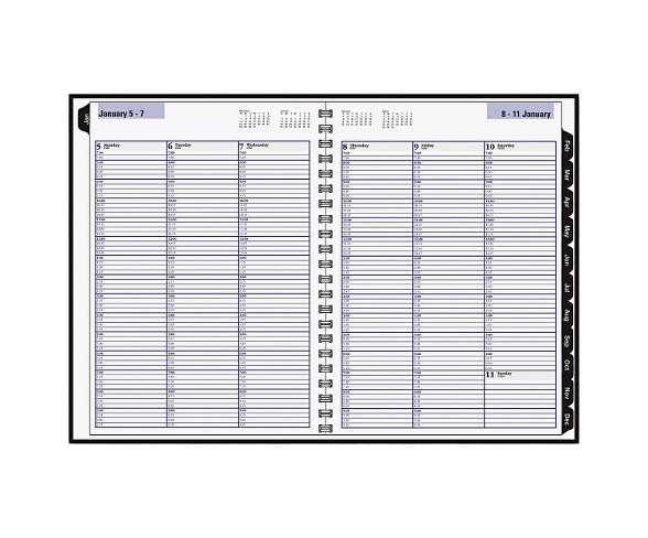 DayMinder&#174; Hardcover Weekly Appointment Book, 8 x 11, Black, 2017