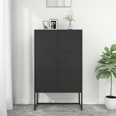 VidaXL Highboard Black 31.5"x13.8"x53.1" Steel