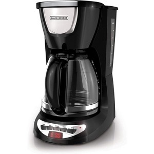 BLACK+DECKER 12-Cup Programmable Coffee Maker, DCM100B, Duralife Carafe, Easy-View Water Window, Removable Filter Basket - 1 of 4