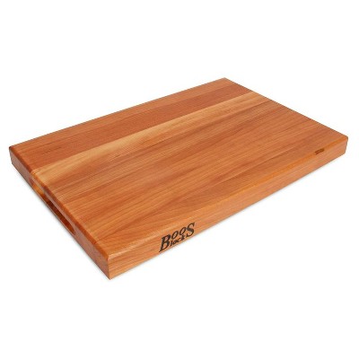 John Boos 18 Inch Wide 1.5 Inch Thick Reversible Cutting Board Block with Two Sided Hand Grips , 18 x 12 x 1.5 Inches, Cherry Wood