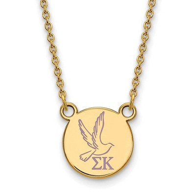 Black Bow Jewelry 14k Yellow Gold Plated Sterling Silver Sigma Kappa Greek Life Necklace 18 Inch