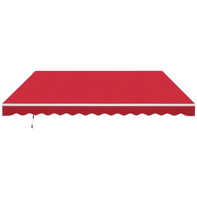 Anybear 12' x 10' Retractable Awning Patio Awnings, Sun Shade Shelter with Manual Crank Handle, for Deck, Balcony, Yard