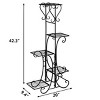SEVOBAL 42" Metal Plant Stand Tiered 5 Tier Multiple Flower Pots Holder Shelf Rack Display Stand Wrought Planter Display Rack Potted Planter Shelves - 3 of 4