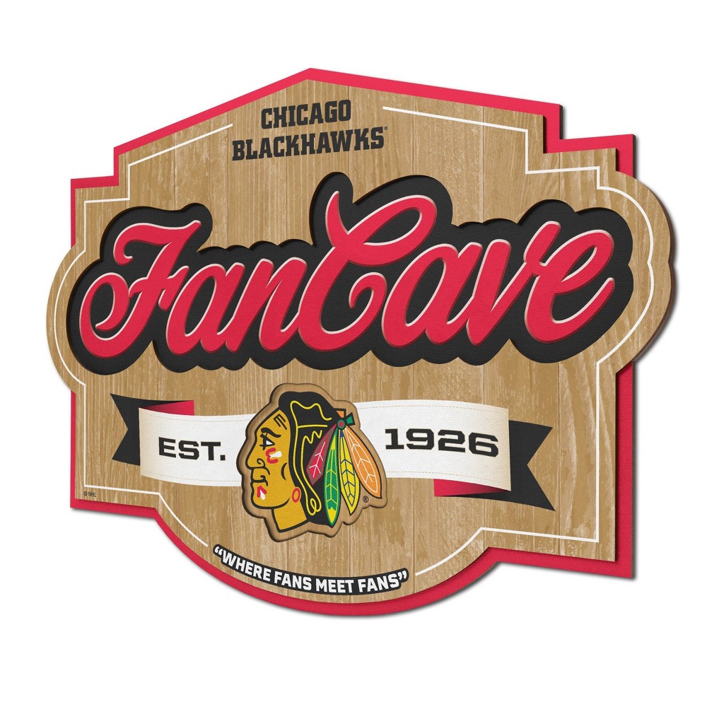 Photos - Coffee Table NHL Chicago Blackhawks Fan Cave Sign