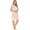 Casual Nights Women's Cap Sleeve Rose Satin Tricot Nightgown - 3 of 4