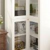 Famapy Corner Display Cabinet,Bookcase with Glass Doors,Tall Storage Cabinet for Bedroom Organization,White - 4 of 4