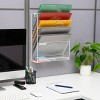 Mind Reader 5-Tier Vertical File Storage, Desktop Organizer, Wall Mount, Office, Metal Mesh, 12.75"L x 4"W x 16"H, White - image 2 of 4