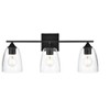Elegant Lighting Harris 3 light Black and Clear Bath Sconce - 2 of 3