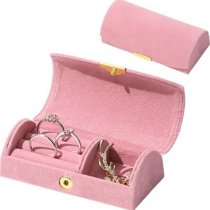 HTUTWOO Mini Travel Jewellery Box, Portable Jewellery Organizer Case, Jewelry Display Box for Storing Earrings, Necklaces, Rings - 1 of 4