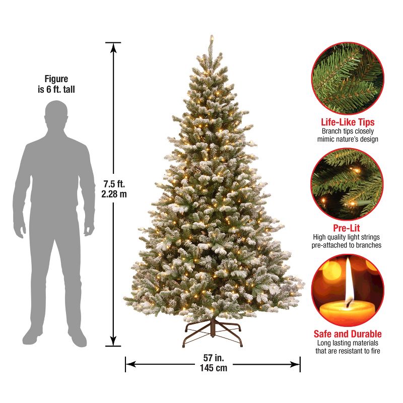 National Tree Company 7.5 ft. PowerConnect(TM) Snowy Sheffield Spruce with Warm White LED Lights, 6 of 8