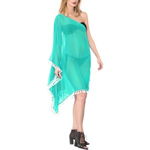 LA LEELA Women's Summer Vacation Beachwear Swim Suit Loose Beach Wear Bathing Suit Beach Dress Cover-up - 1 of 4