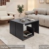 Syemin End Tables 2 Tiers Modern End Table, Accent Tables for Small Spaces, Narrow Storage Bed Side Table, Night Stands, Gray, 11.8"*15.7"*24.9" - 4 of 4