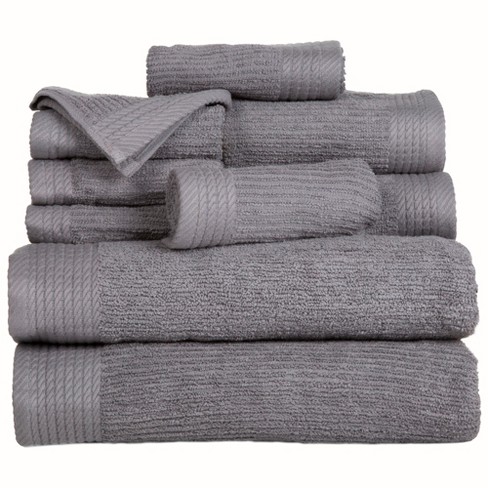 6pc Solid Bath Towels Set Black - Yorkshire Home