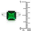 Slickblue Women's Blue/Green Cubic Zirconia Gypsy Ring with Rhodium Plating, 5.5 Carat, Size 5-10 - 3 of 4