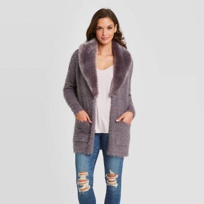 faux fur cardigan womens