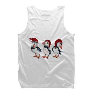 Men's Design By Humans Christmas Puffins By msmart Tank Top - 1 of 3