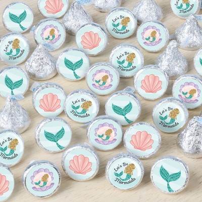 Big Dot of Happiness Let's Be Mermaids - Baby Shower or Birthday Party Small Round Candy Stickers - Party Favor Labels - 324 Count