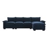 118" Modern L-Shaped Chenille Cloud Sofa with Double Seat Cushions, 5-Seat Upholstered Sofa Couch with Chaise Lounge 4W - ModernLuxe - 2 of 4