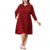 Agnes Orinda Women's Plus Size Comfortable Plaid V-Neck Lounge Nightgowns - 2 of 4