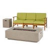 GDFStudio Abena Outdoor Acacia Wood 3 Seater Sofa with 50,000 BTU Fire Pit - 2 of 4