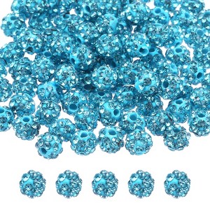 Unique Bargains Pave Crystal Sparkly Round Necklace Bracelet Rhinestone Beads 100 Pcs - 1 of 4
