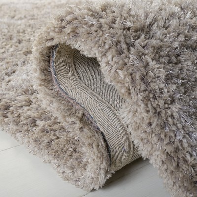 Silver Hand Tufted Rectangular Shag Area Rug 3' x 5'