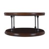 Jofran, Larson Modern Industrial 36" Round Solid Wood Coffee Table with Shelf - 4 of 4