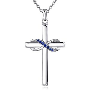 925 Sterling Silver Cross Necklace for Women Infinity Necklace - 1 of 4