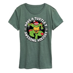 Women's - Teenage Mutant Ninja Turtles - Have A Turtley Awesome Holiday Short Sleeve Graphic T-Shirt - 1 of 4