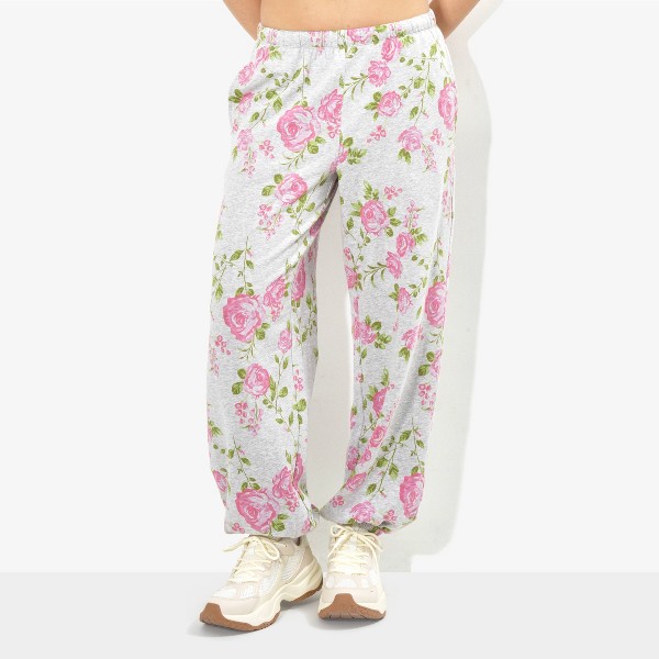 Pantalones jogger de pierna relajada para mujer - Wild Fable™ gris floral
