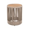 VYNXARIA 15"Weather-Resistant Outdoor Coffee Table - Rattan Rope & Acacia Wood for Patio, Balcony & Garden - Stylish Beige & Natural Iron Design - 4 of 4