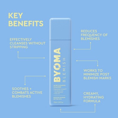 BYOMA Blemish Acne Clearing Creamy Cleanser - 5.91 fl oz: Paraben-Free, Facial Treatments, Lotion, Fresh Scent