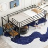 Twin Size Metal Loft Bed with Storage Stairs for Bedroom - 3 of 4