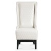 23" Faux Leather High-Back Accent Chair with Padded Seat and Wood Legs - 2 of 4