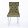 Velvet Dining Chairs Set Of 2, Dining Room Chairs With High Elastic Foam Cushion, High Backrest, Nailhead Trim - 4 of 4